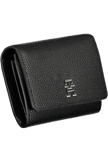 Elegant Triple Compartment Wallet in Sleek Black