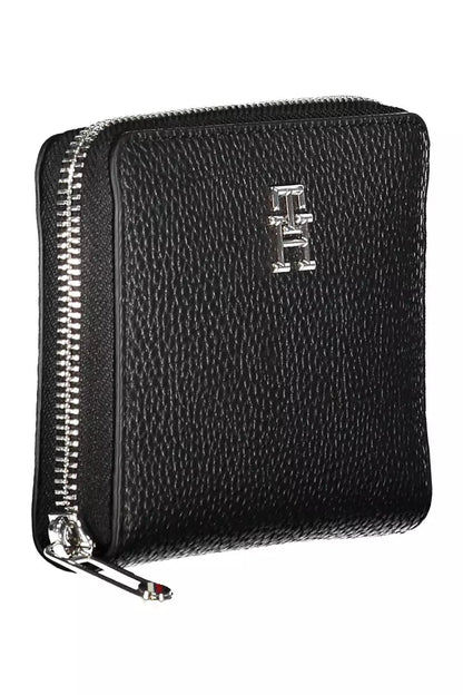 Elegant Black Polyethylene Zip Wallet