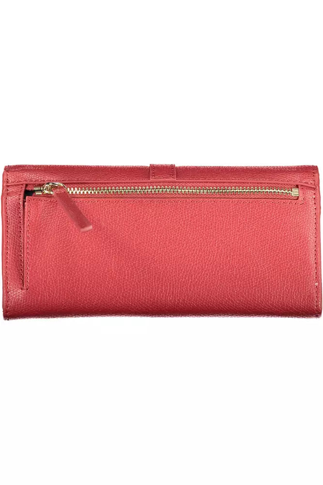 Chic Pink Polyethylene Wallet with Contrasting Details