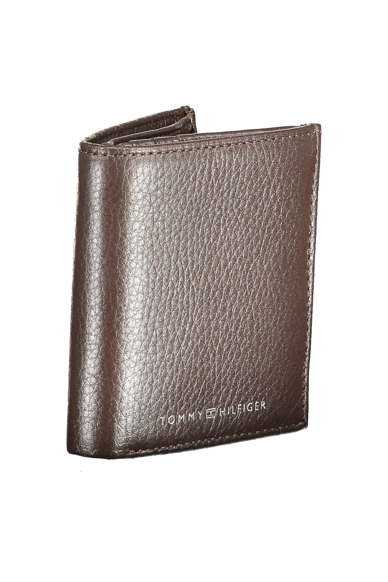 Elegant Brown Leather Dual-Compartment Wallet