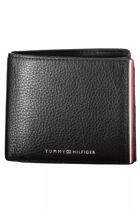 Sleek Black Leather Dual Compartment Wallet