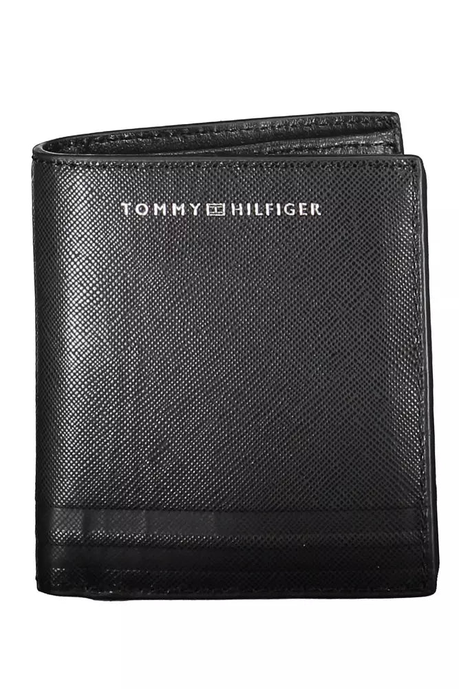 Sleek Black Leather Wallet with Coin Purse