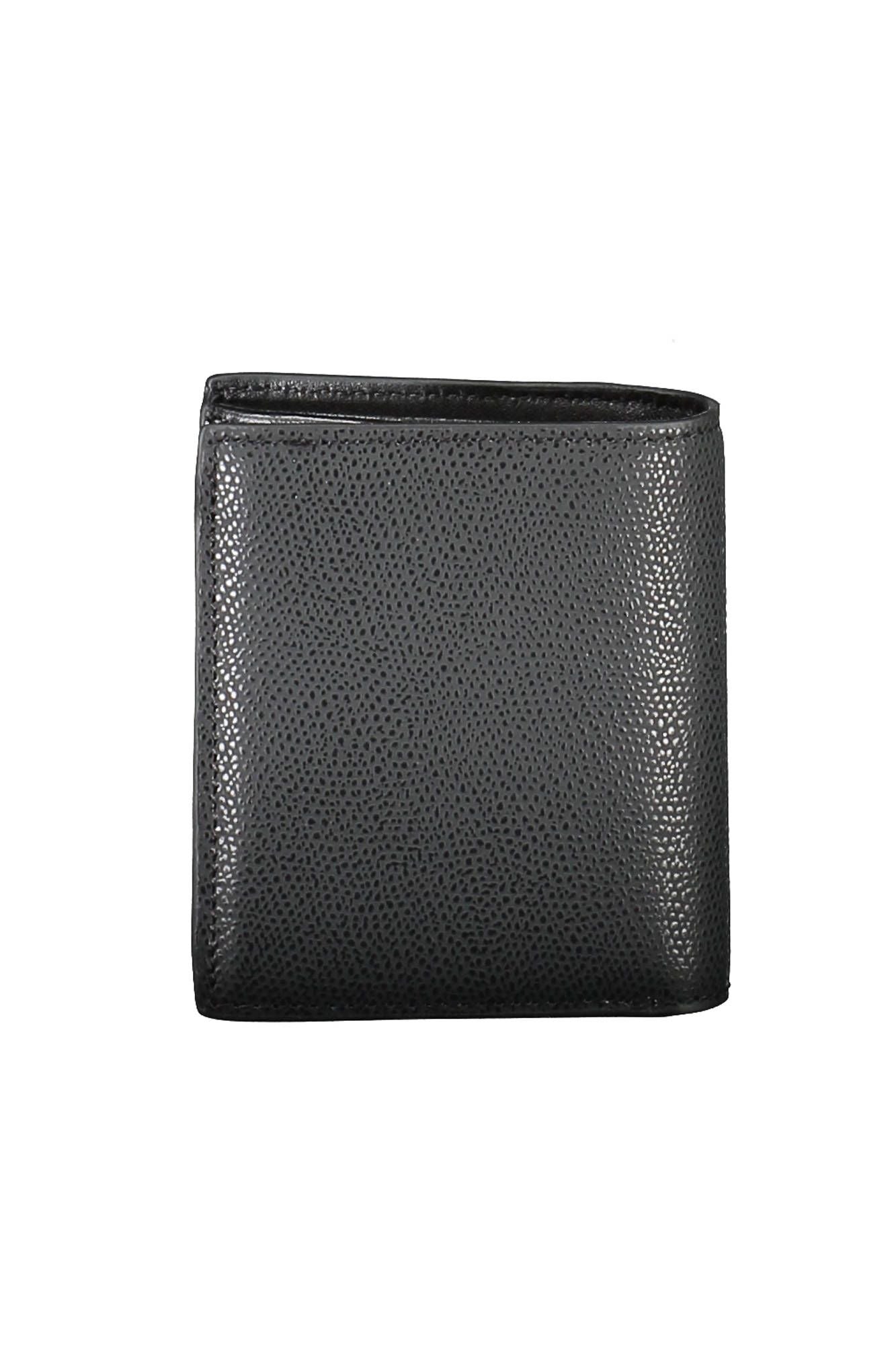 Sleek Black Leather Wallet with RFID Blocker