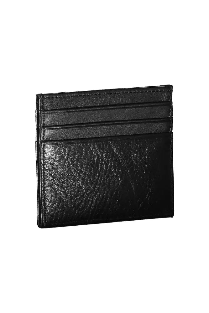 Sleek Black Leather Card Holder