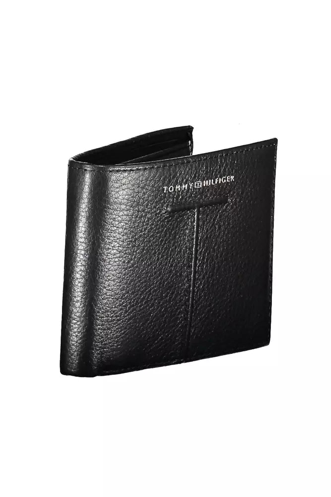 Sleek Black Leather Wallet with RFID Blocker