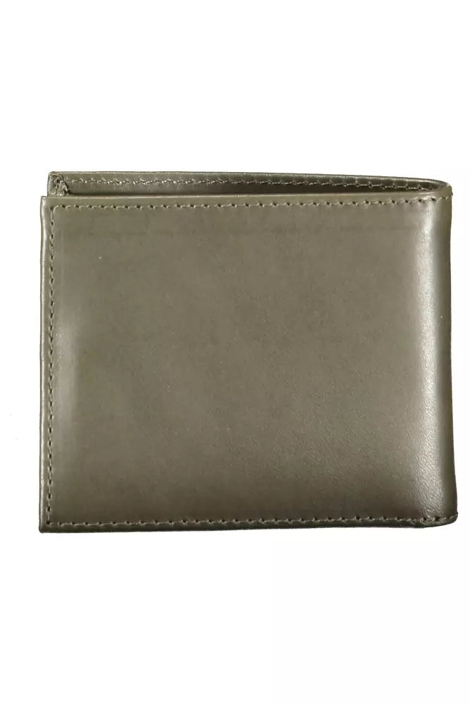 Sleek Green Leather Card Holder