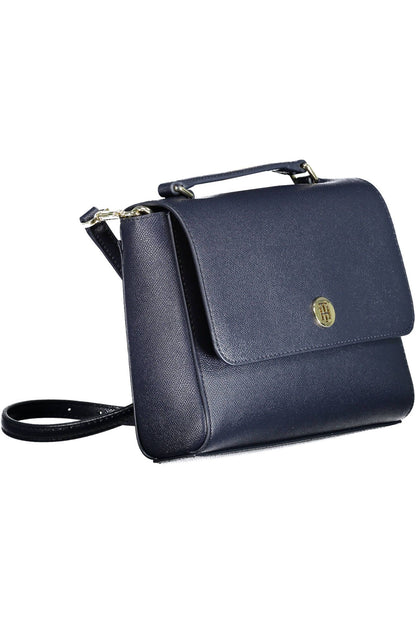 Elegant Blue Shoulder Handbag with Logo Accent