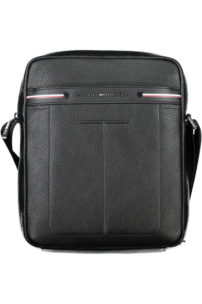 Sleek Black Contrast Detail Shoulder Bag