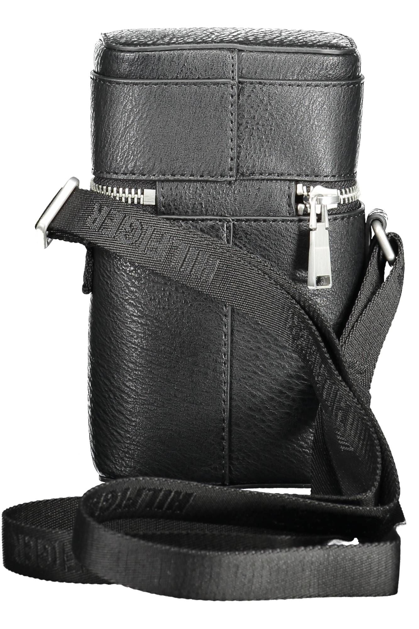 Sleek Black Polyethylene Shoulder Bag for Men