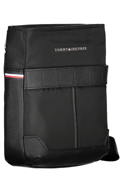 Eco-Chic Black Shoulder Bag with Contrasting Details