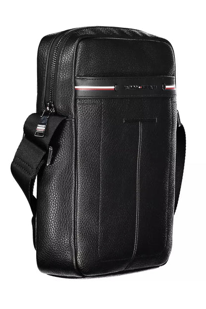 Sleek Black Polyethylene Shoulder Bag