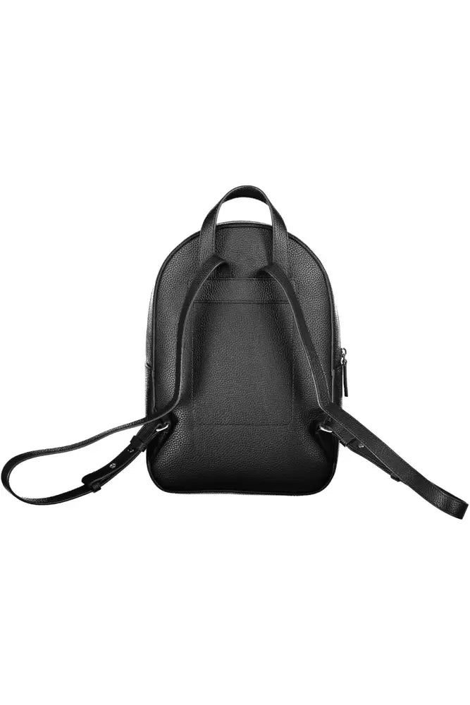 Elegant Black Backpack with Sleek Logo Detail