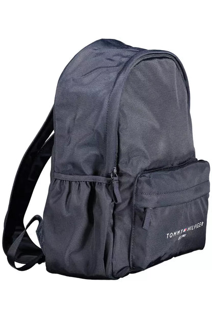 Sleek Blue Recycled Polyester Backpack