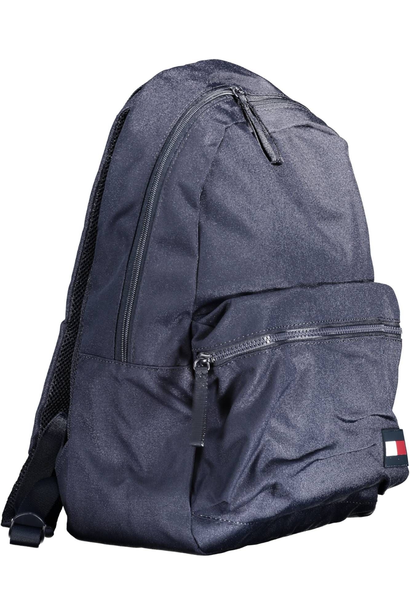 Sleek Blue Urban Backpack with Logo Detail