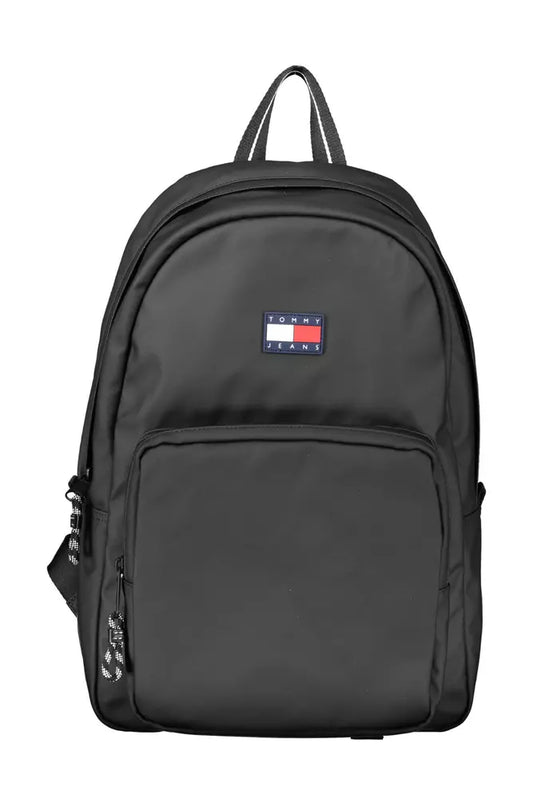 Elegant Black Backpack with Contrast Details