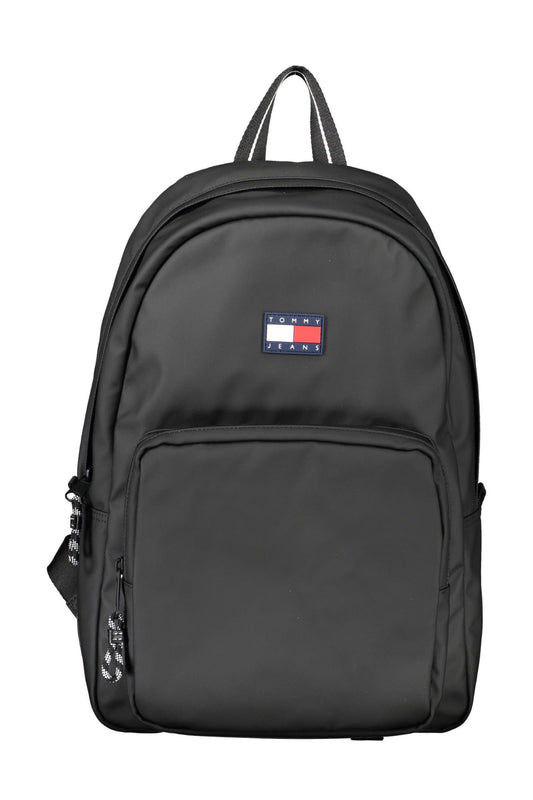 Elegant Urban Black Backpack with Contrasting Details