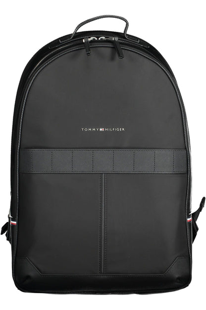 Elegant Black Urban Backpack with Contrasting Details