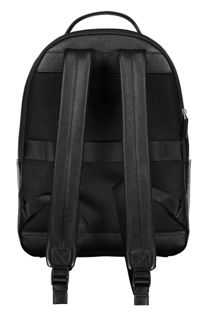 Elegant Black Laptop Backpack with Logo Detail