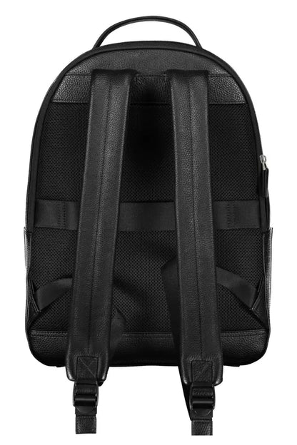 Elegant Black Laptop Backpack with Logo Detail