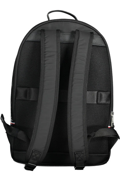 Elegant Black Urban Backpack with Contrasting Details