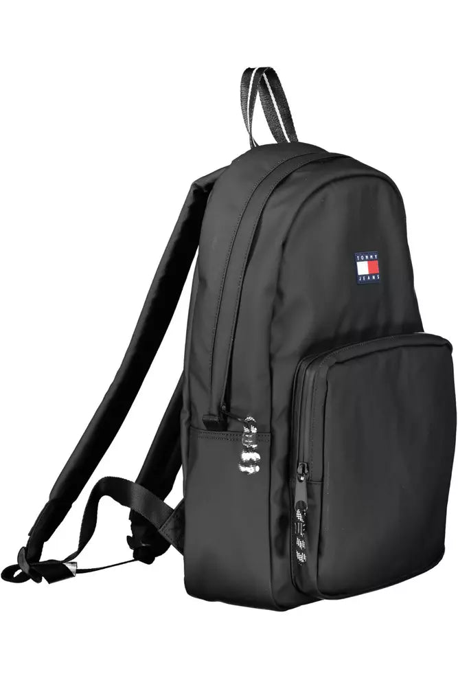 Elegant Black Backpack with Contrast Details