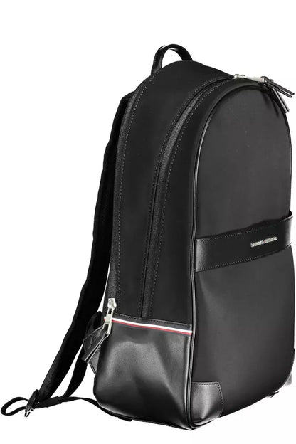 Sleek Urban Black Backpack with Contrasting Details