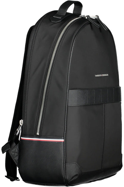 Elegant Black Urban Backpack with Contrasting Details