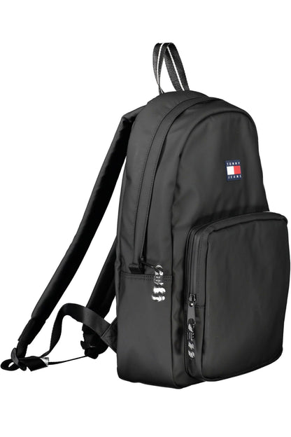 Elegant Urban Black Backpack with Contrasting Details