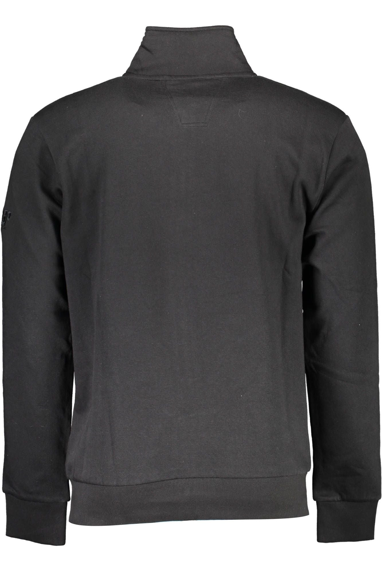 Classic Black Zippered Sweatshirt with Embroidery