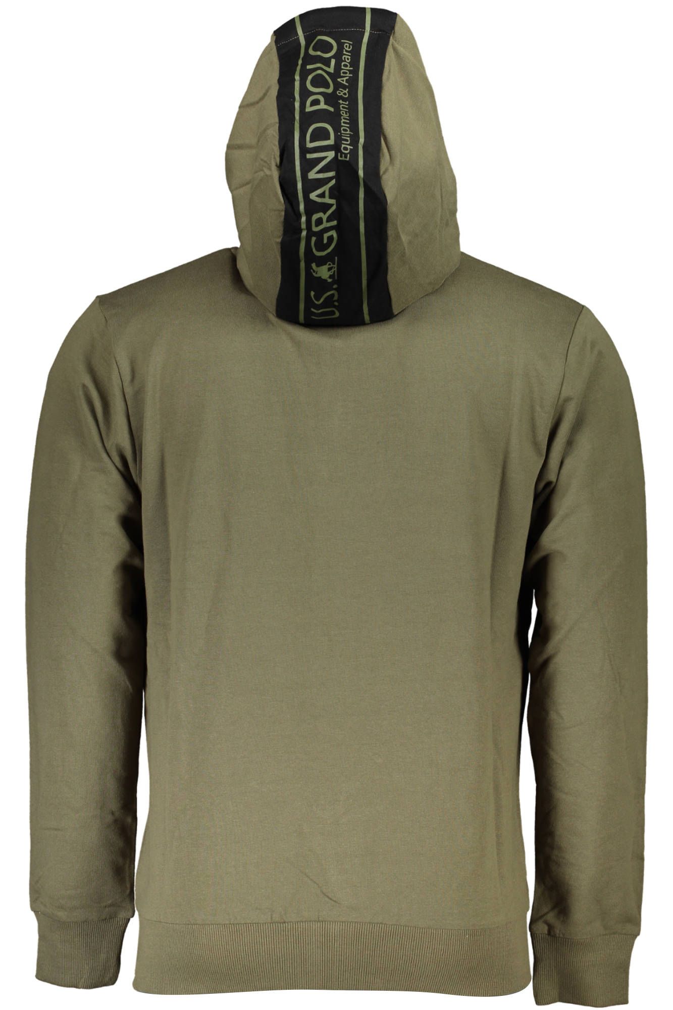 Green Cotton Hooded Sweatshirt with Zip Pockets