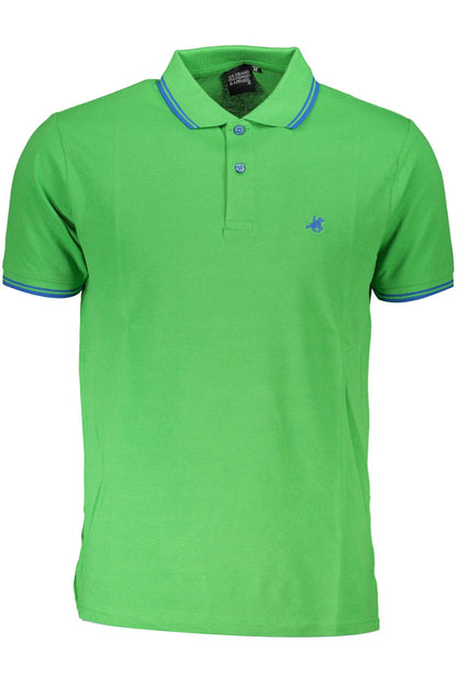 Chic Contrasting Detail Green Polo Shirt