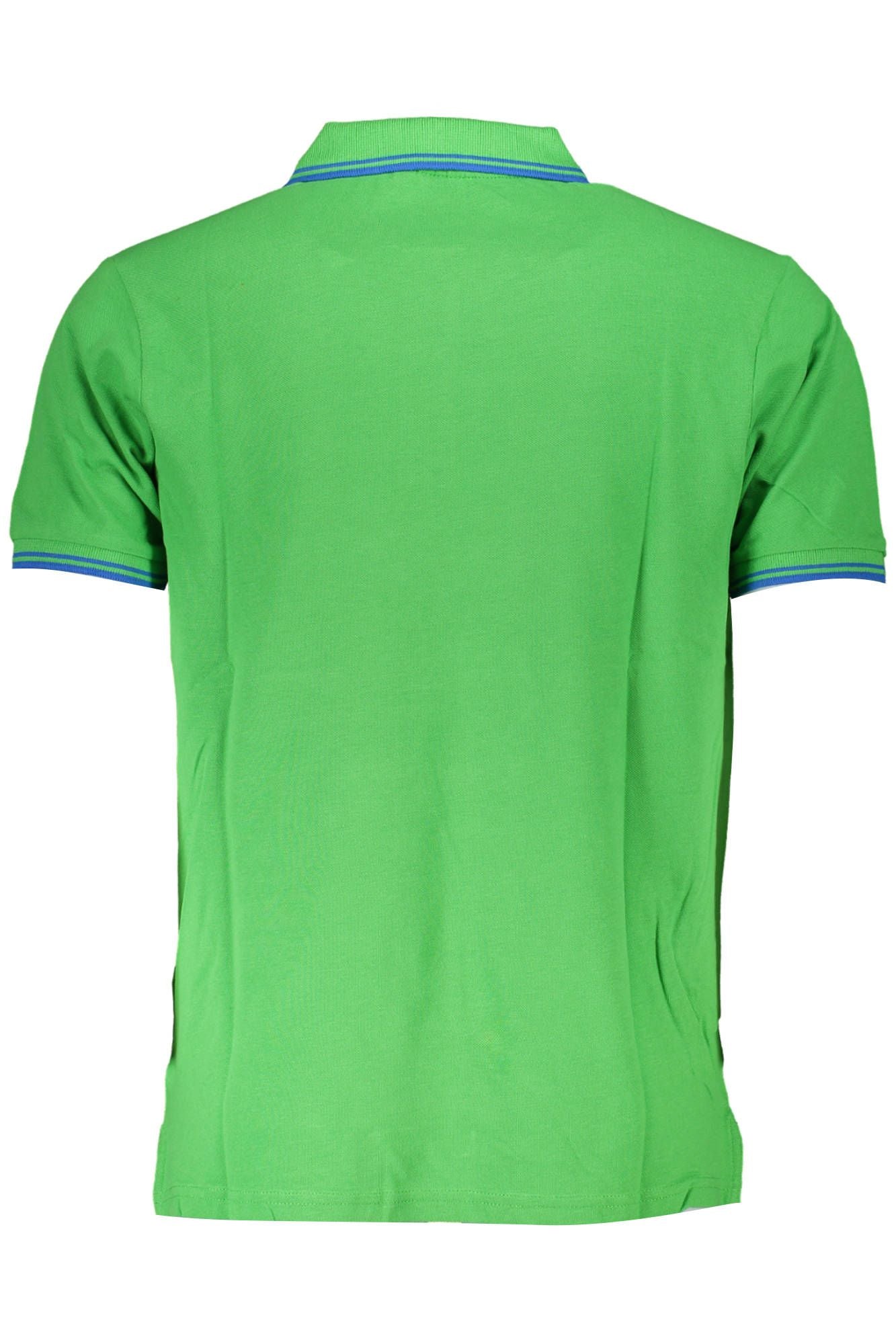 Chic Contrasting Detail Green Polo Shirt