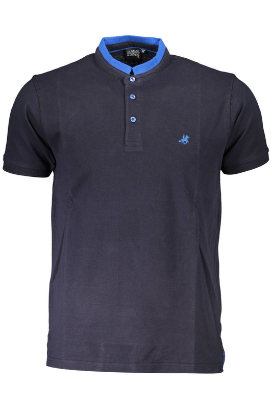 Elegant Mandarin Collar Polo Tee with Embroidery