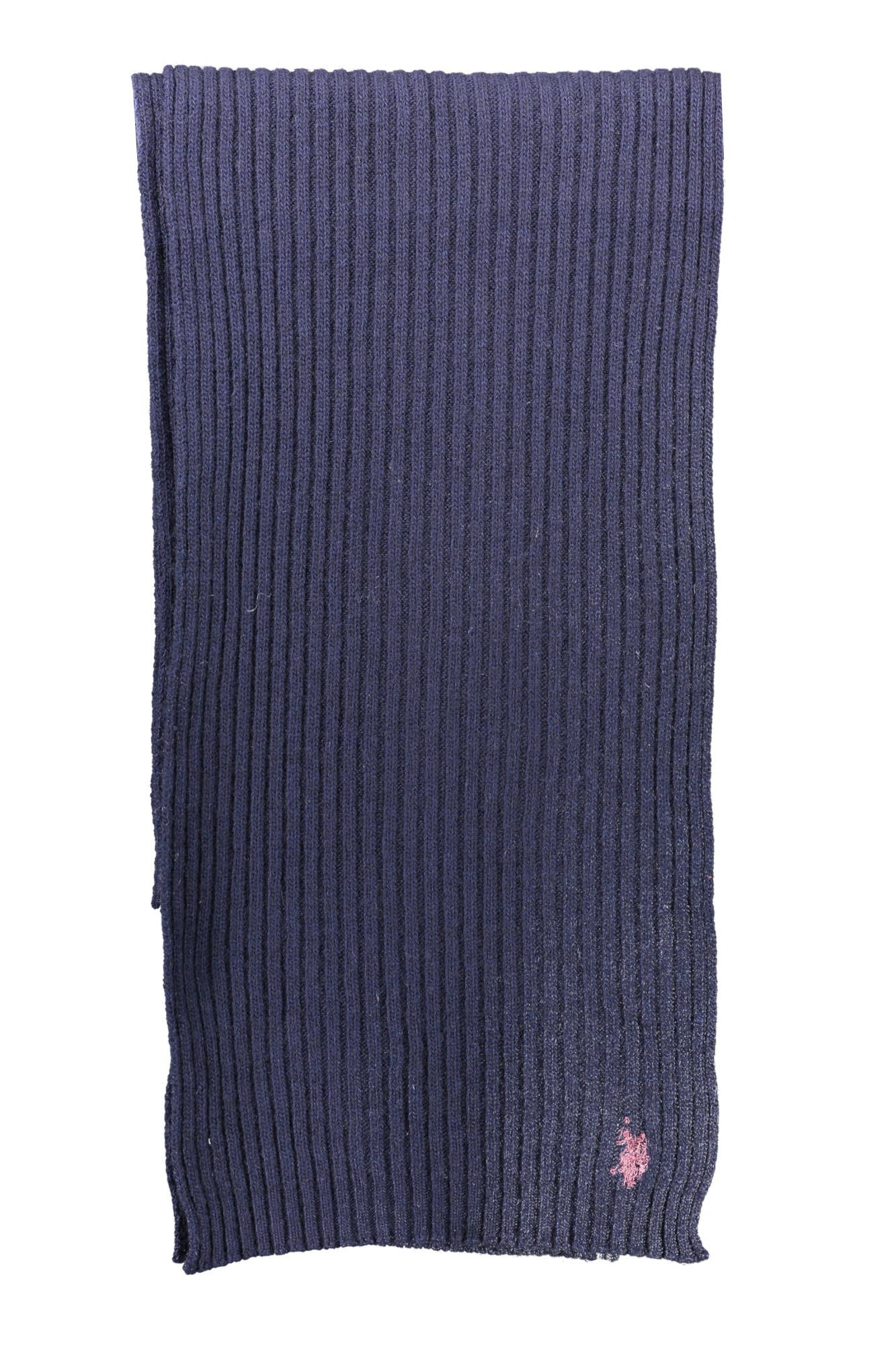 Elegant Blue Wool Scarf with Logo