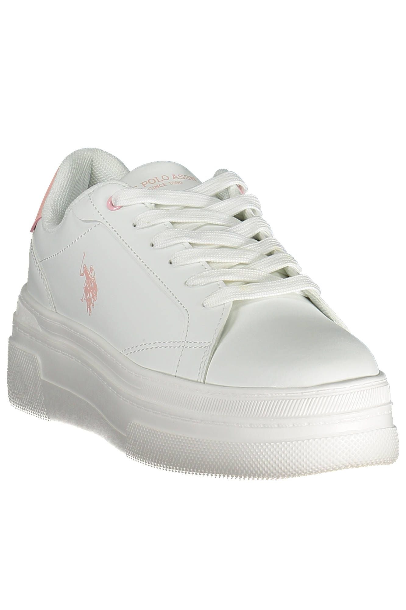 Elegant White Lace-Up Sports Sneakers