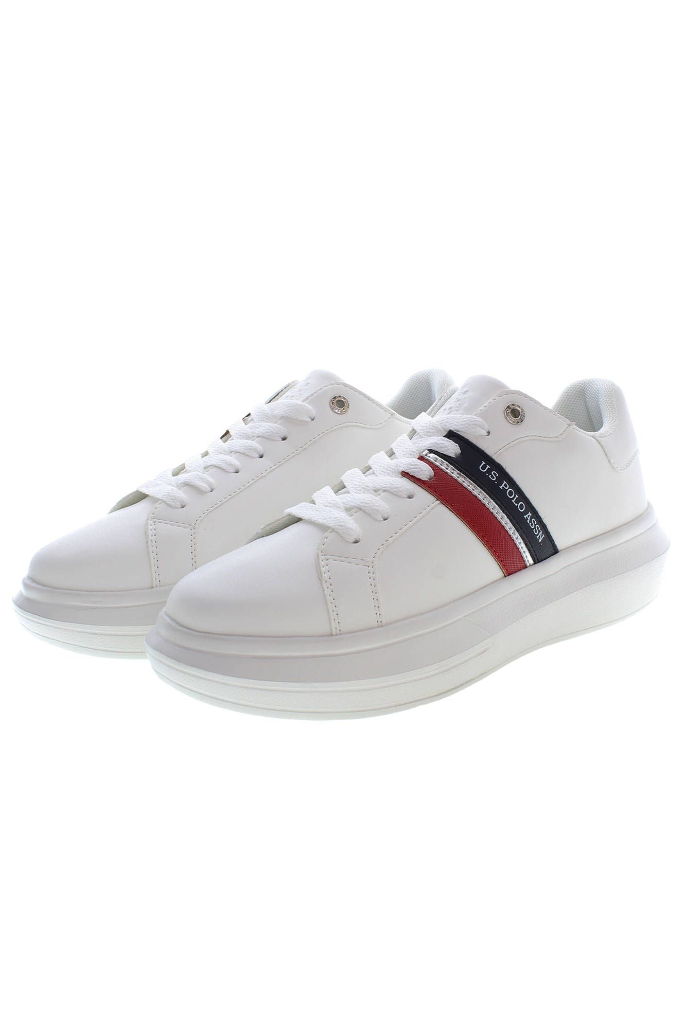 Chic White Lace-Up Sneakers with Logo Detail