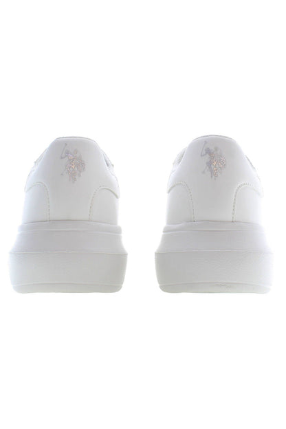 Chic White Lace-Up Sneakers with Logo Detail