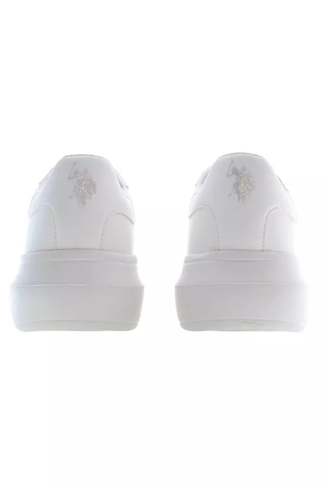 Chic White Lace-Up Sports Sneakers
