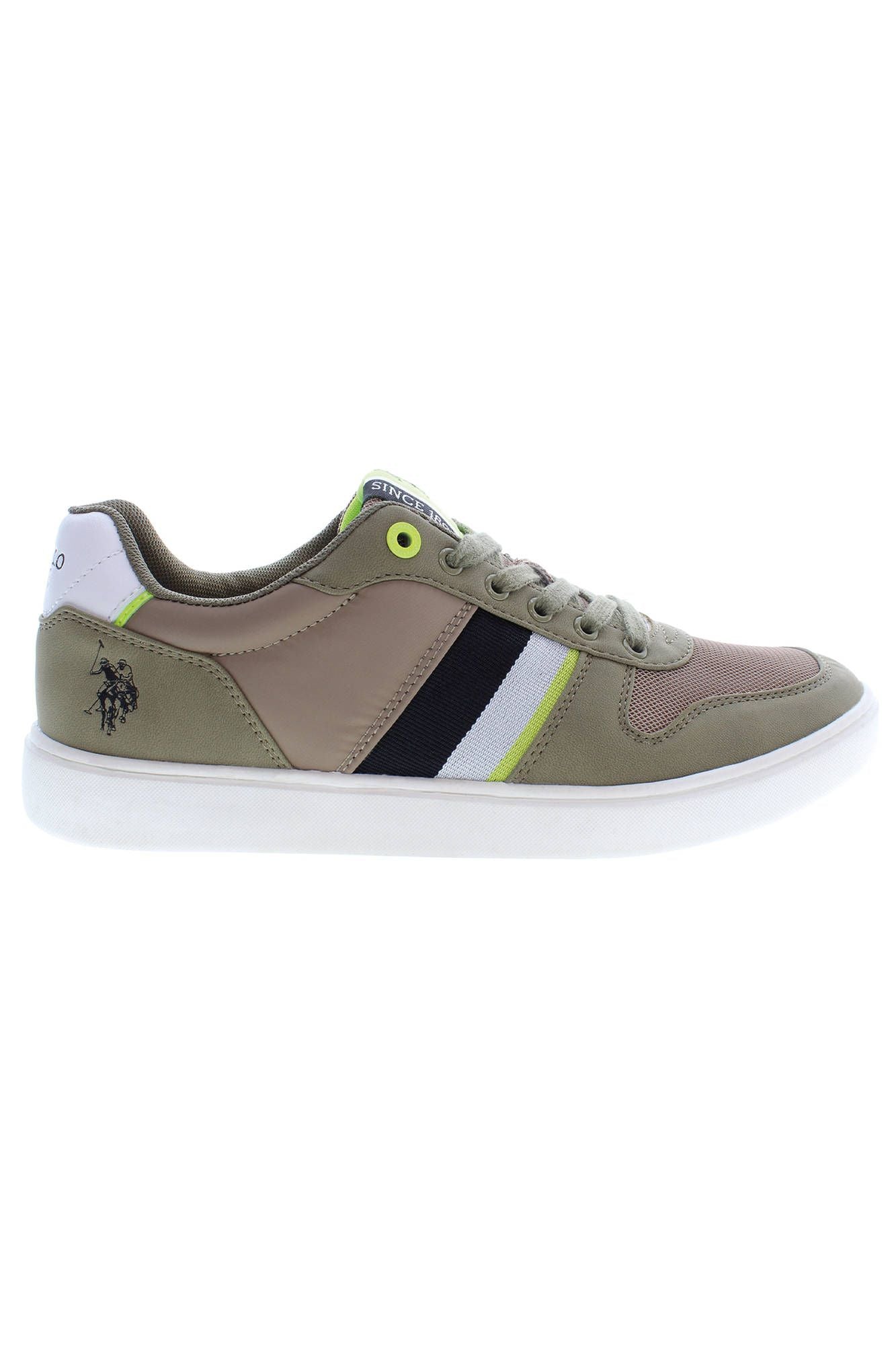 Sleek Green Sports Sneakers With Logo Detail