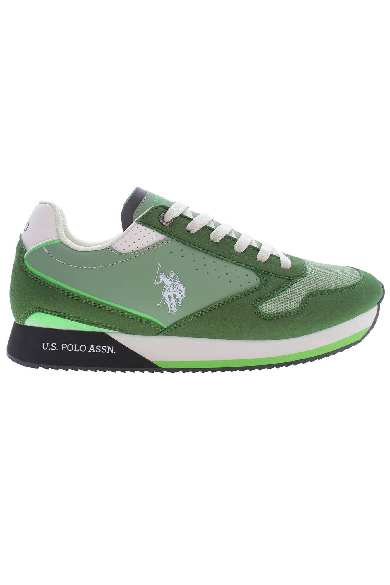 Sleek Green Sneakers with Iconic Logo Accents