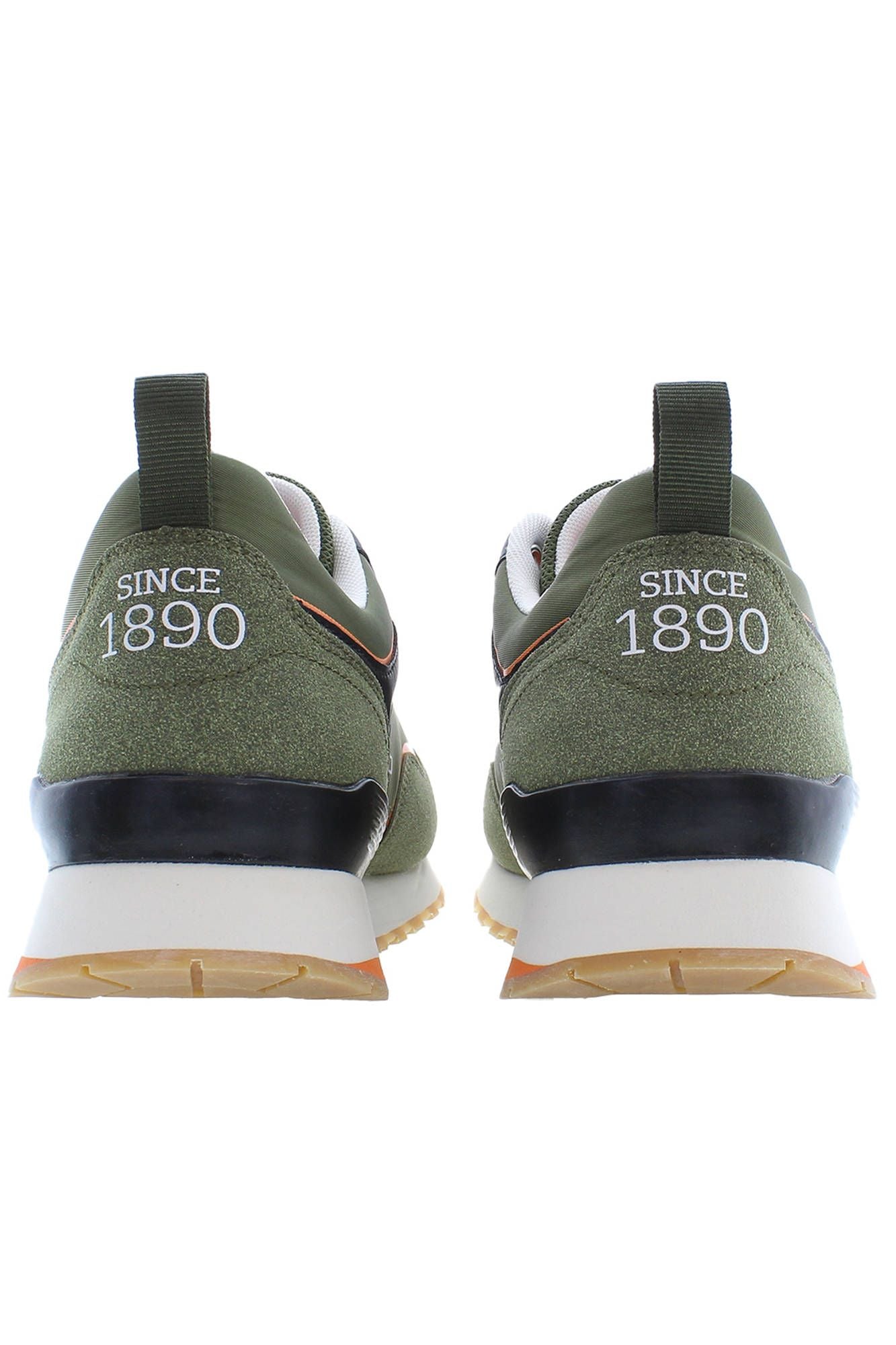 Green Laced Sports Sneakers with Logo Detail