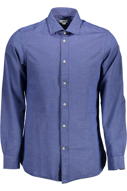 Slim Fit Cotton Dress Shirt with Embroidery