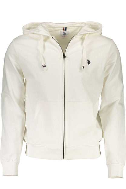 Elegant White Hooded Zip Sweatshirt