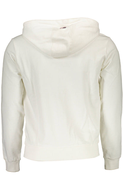 Elegant White Hooded Zip Sweatshirt