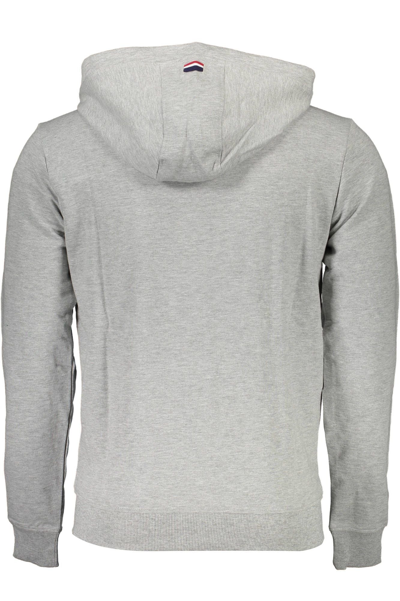 Chic Zippered Hooded Sweatshirt in Gray