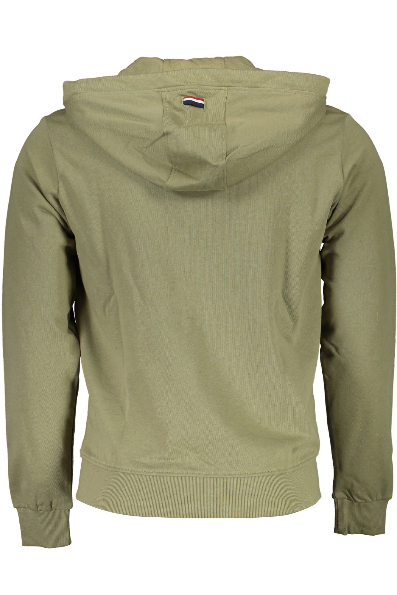 Chic Green Hooded Zip Sweatshirt