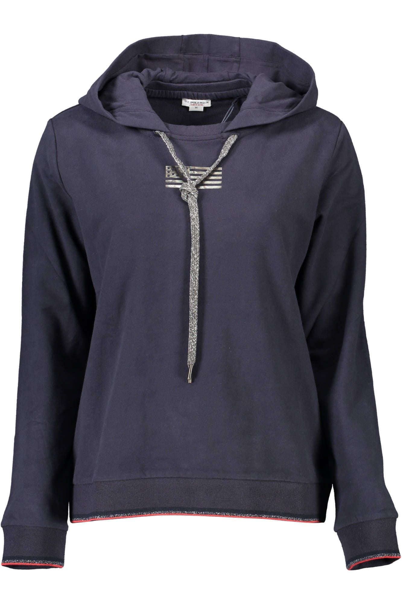 Chic Blue Hooded Sweatshirt with Contrasting Details