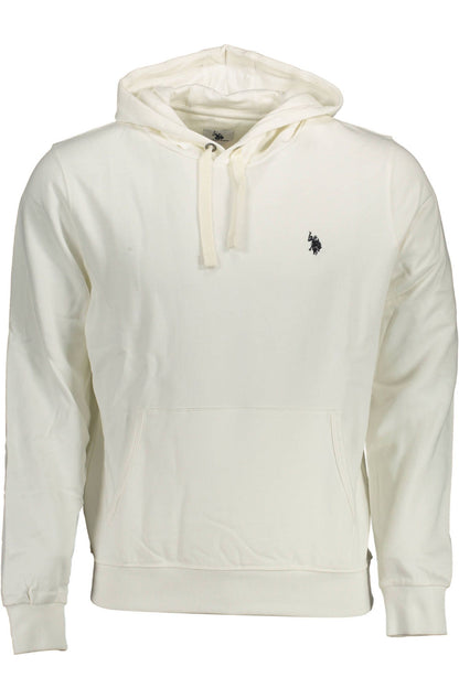 Chic White Hooded Sweatshirt with Logo Embroidery