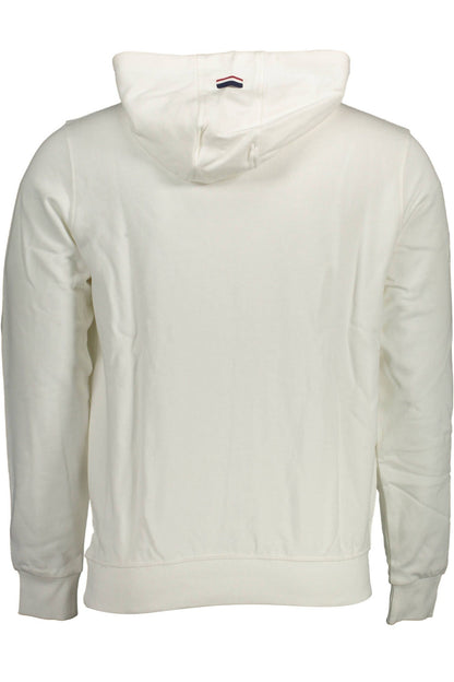 Chic White Hooded Sweatshirt with Logo Embroidery