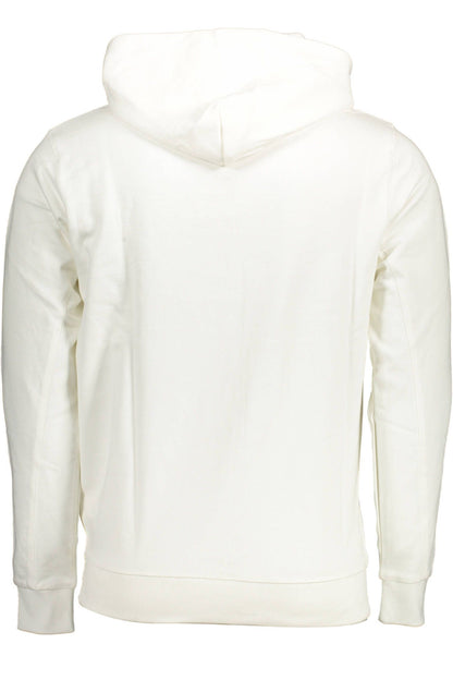 Chic White Cotton Hoodie with Contrast Detail